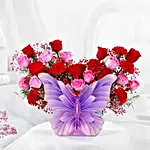 Butterfly Red Rose Romance