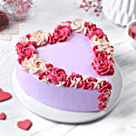 Strawberry Heart Floral Cake 500gm Eggless