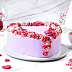 Strawberry Heart Floral Cake 500gm Eggless
