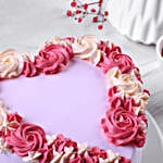 Strawberry Heart Floral Cake 500gm Eggless