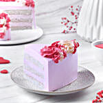 Strawberry Heart Floral Cake 500gm Eggless