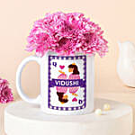Queen of Hearts personalised mug with daisy