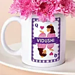 Queen of Hearts personalised mug with daisy