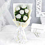 Heavenly 6 White Roses Bunch
