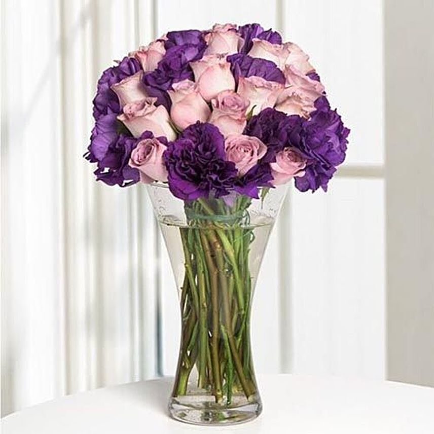 Purple Roses Vase