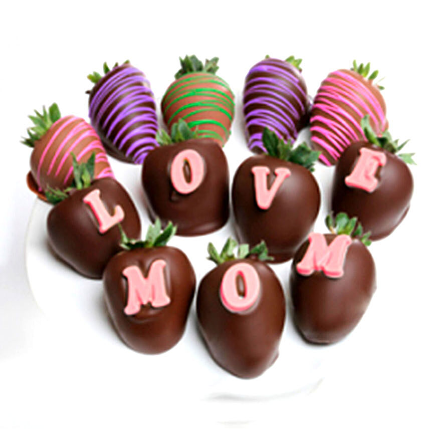 Belgian Chocolate Love Mom Strawberries