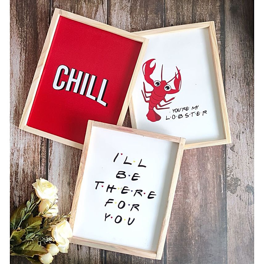 Chill Pinewood Wall Hanging Frame Combo