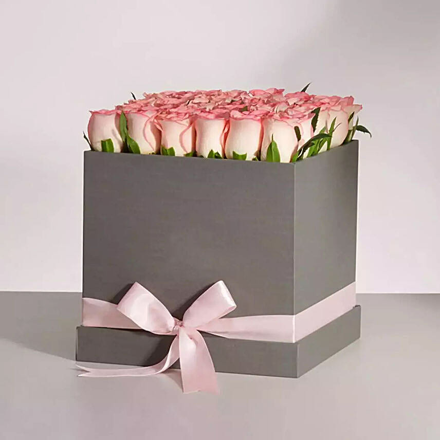 Premium Pink Roses Box Arrangement