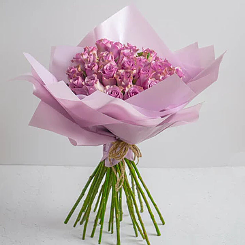 Pink Roses Bouquet in Pink Wrapper