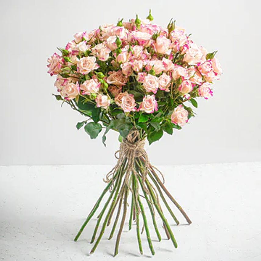 Beautiful 15 Peach Baby Roses Bouquet