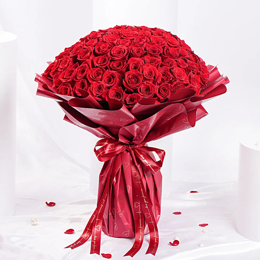 Mesmerizing Valentine Bouquet  111 Red Roses