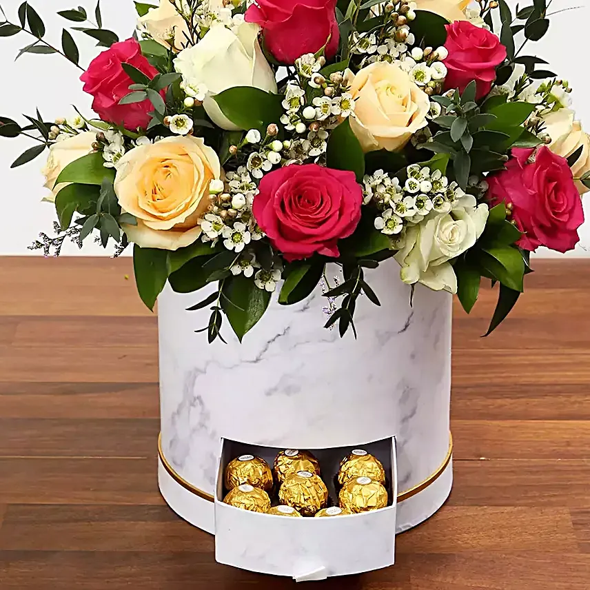 Beautiful Mixed Roses Arrangement
