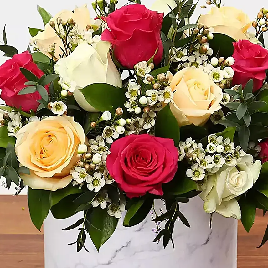 Beautiful Mixed Roses Arrangement