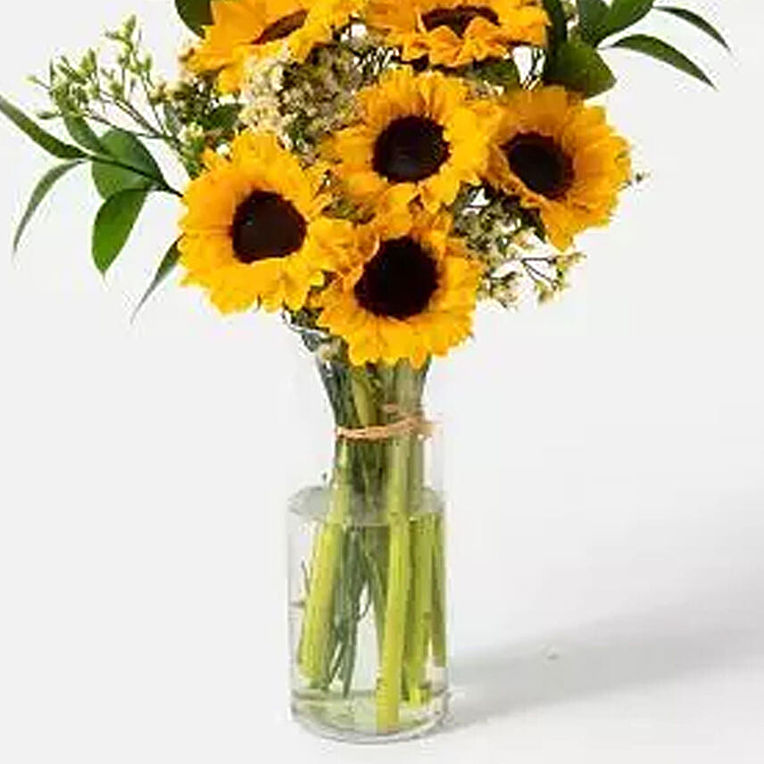 Blooming Sunflowers Vase Arrangement