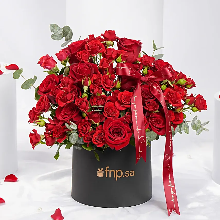 Bold Love Statement  Red Rose Box