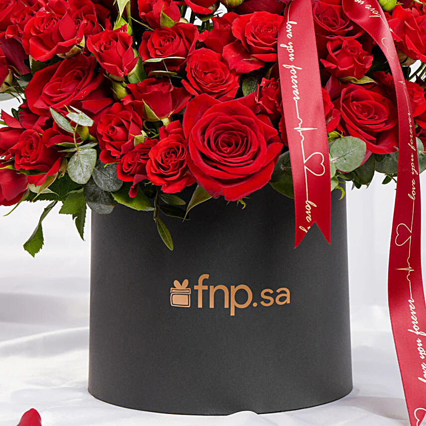 Bold Love Statement  Red Rose Box