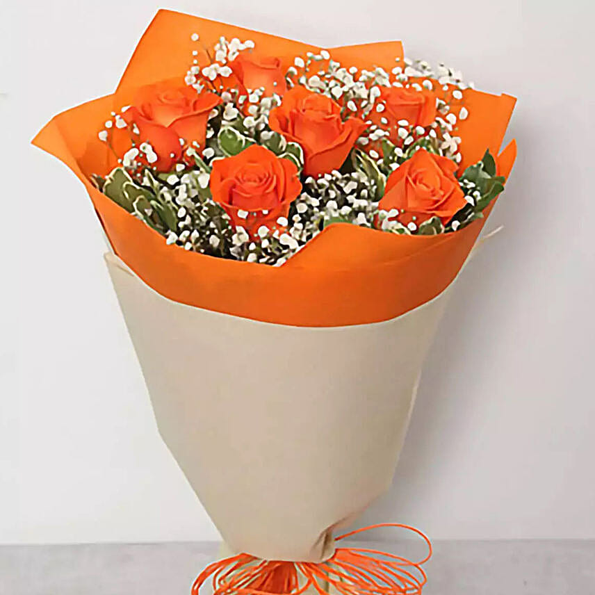 Bouquet Of Orange Roses
