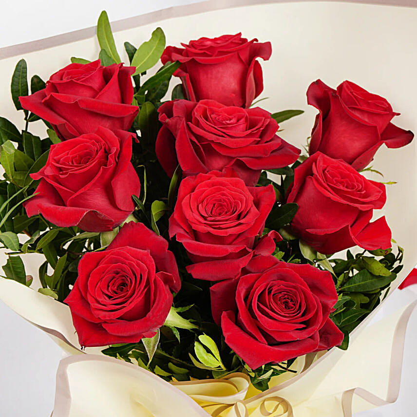 Malika  9 Red Roses Bouquet