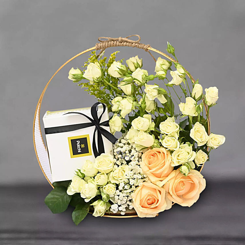 Mixed Roses And Chocolates Circular Frame