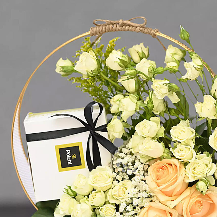Mixed Roses And Chocolates Circular Frame