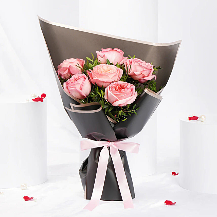 Pink Garden Rose Bouquet  Small