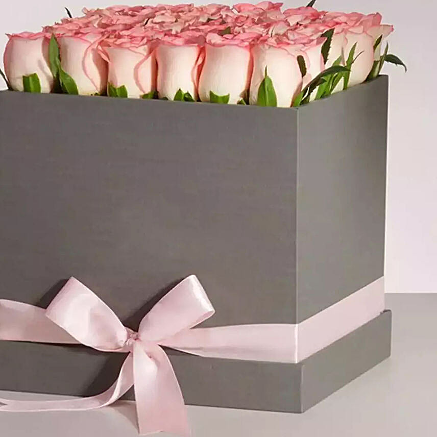 Premium Pink Roses Box Arrangement