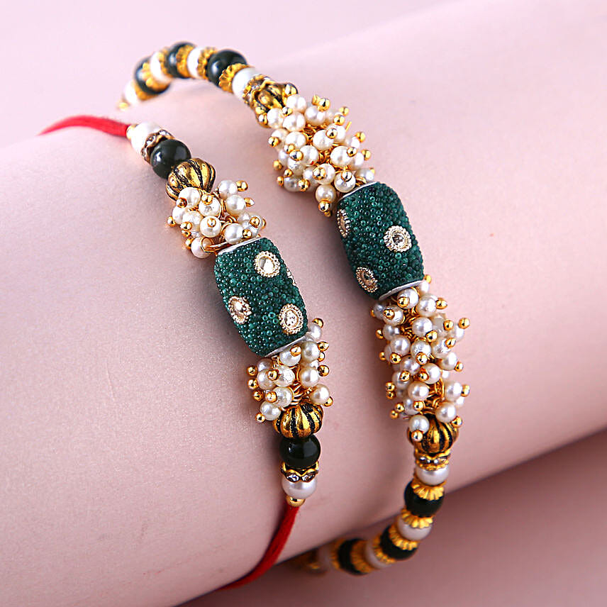 Sneh Classy Green Pearl Rakhis