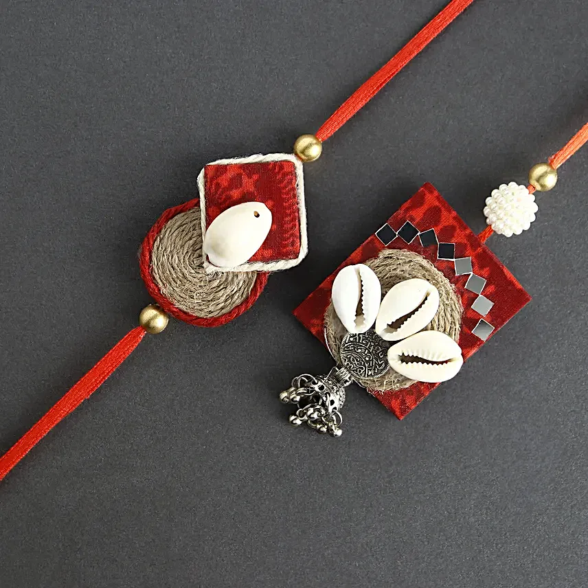 Sustainable Bhaiya Bhabhi Rakhi Set N Lindt Chocolate Combo