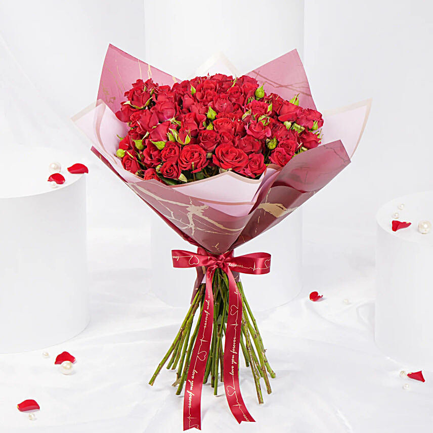 Valentine Bouquet  20 Red Spray Roses