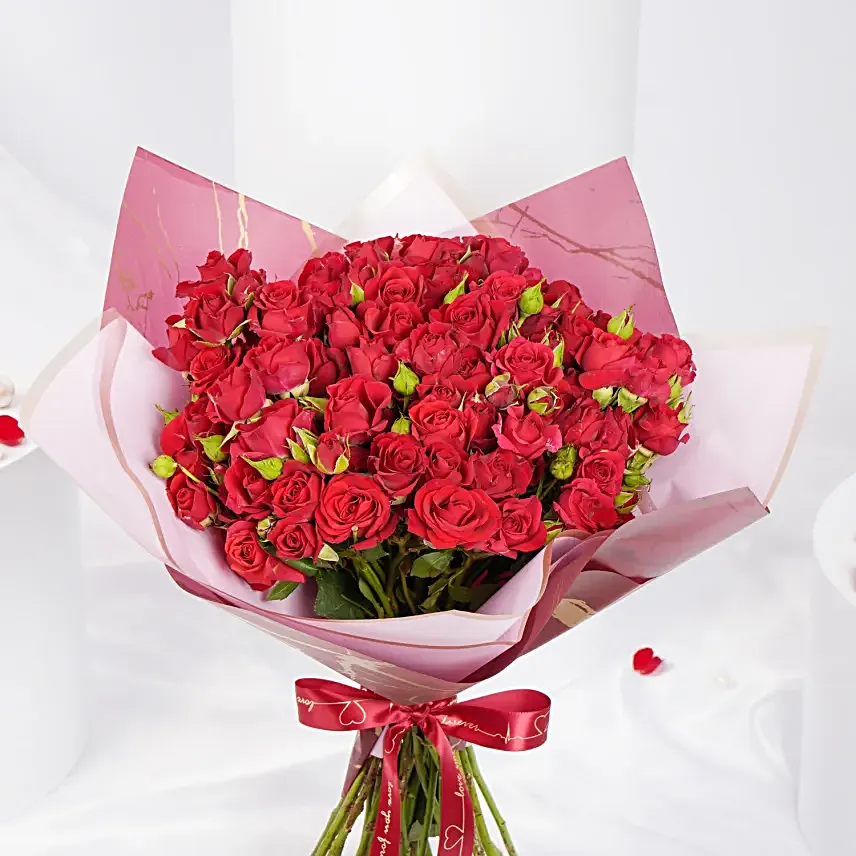 Valentine Bouquet  20 Red Spray Roses