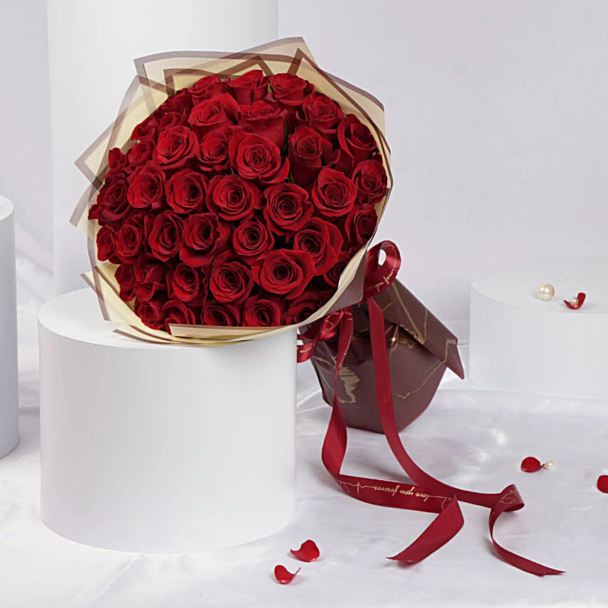 Valentine Rose Bouquet  50 Red Roses
