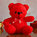 Red Heart Photo Frame And Cute Teddy