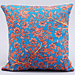 Blue Lumba Rakhi Set And 2 Floral Print Cushions