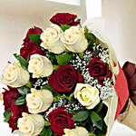 Beauty Of Red N White Twenty Roses