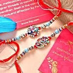 Evil Eye Beads Rakhi Set With Samosa And Halwa