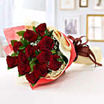 12 Red Roses Wrap in Bouquet