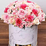 Box Of Pink Roses And Chocolates