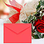 Red Roses Bouquet With Greeting Card