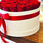 Romantic Red Roses White Box Arrangement