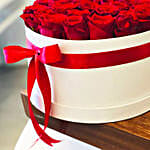 Romantic Red Roses White Box Arrangement