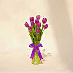 10 Purple Tulip Arrangement in Vase