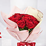 Malika  18 Valentine's Red Roses Bouquet