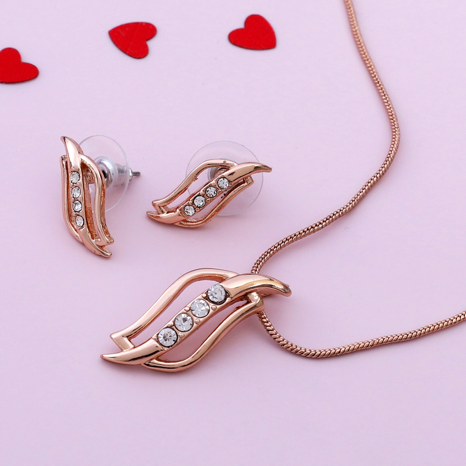 24 Karat Rose Gold Plated Estele Pendant Set saudi-arabia Gift