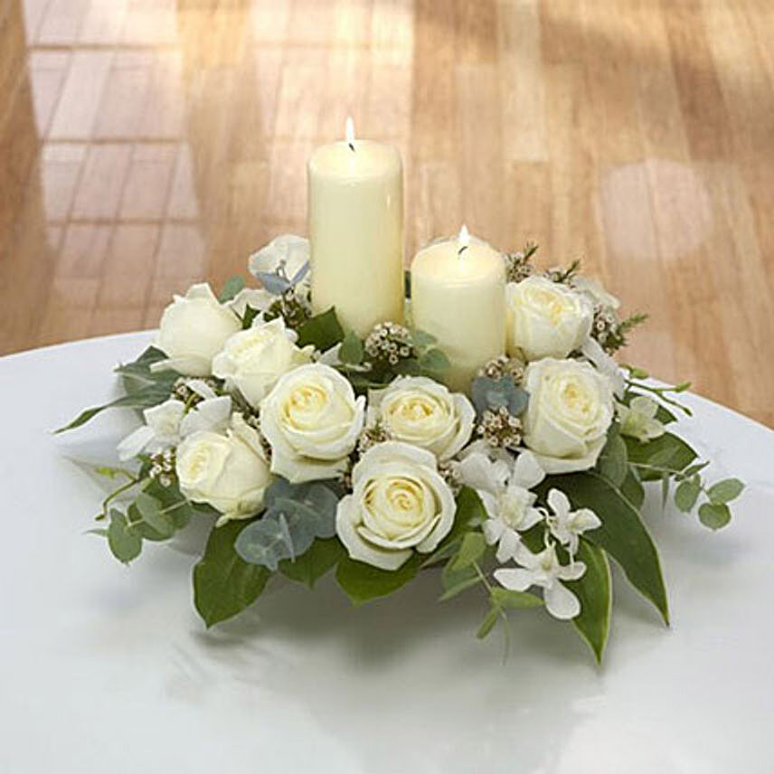 Center Table Arrangement:Funeral Flowers to Singapore