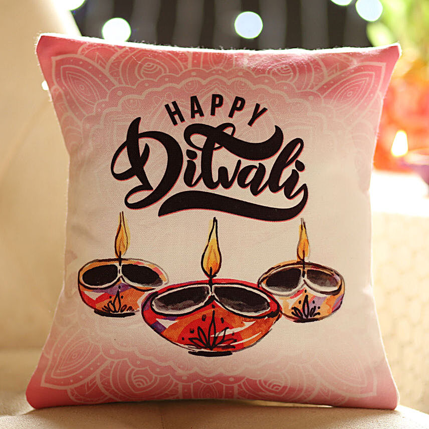 Diwali Wished Printed Cushion
