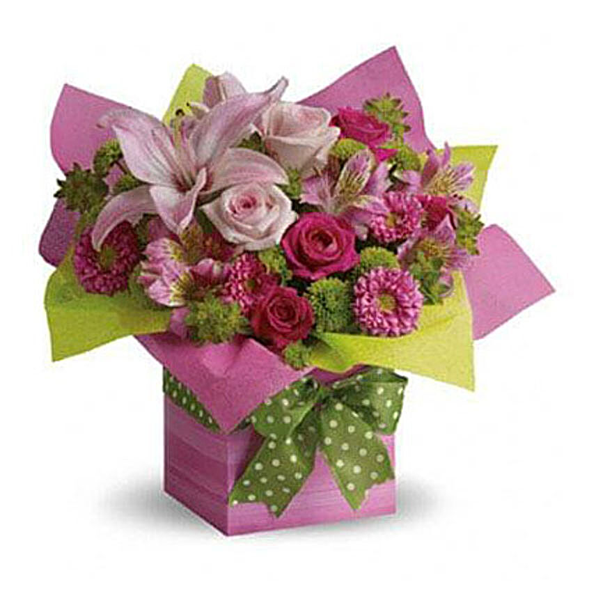 Flower Flower Arrangement Alstromeria Chrysanthemum Lily Roses Flowers:Gifts to Singapore Same Day Delivery
