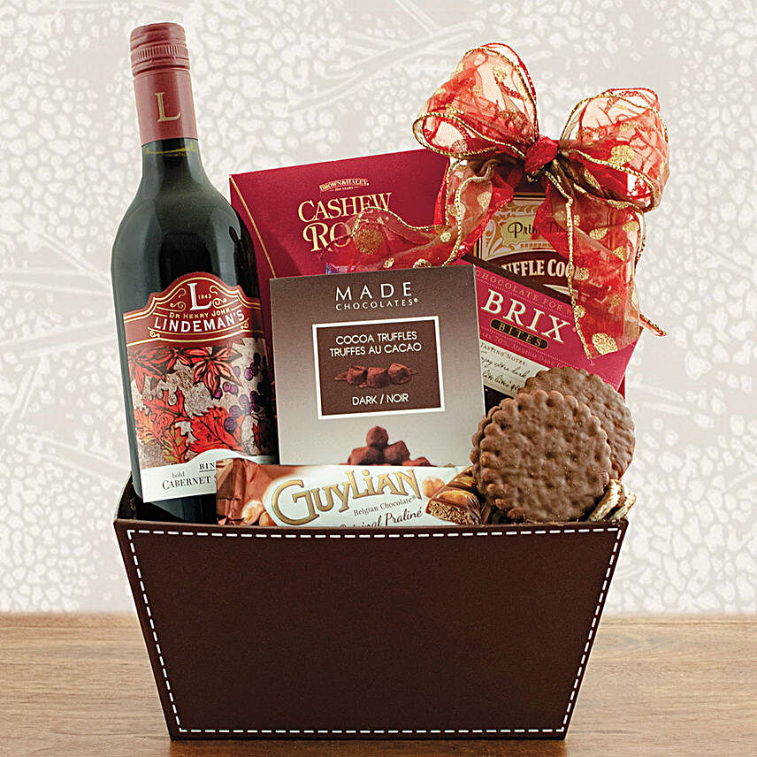 Wine N Cookies Gift Hamper:Send Fathers Day Gifts to Singapore