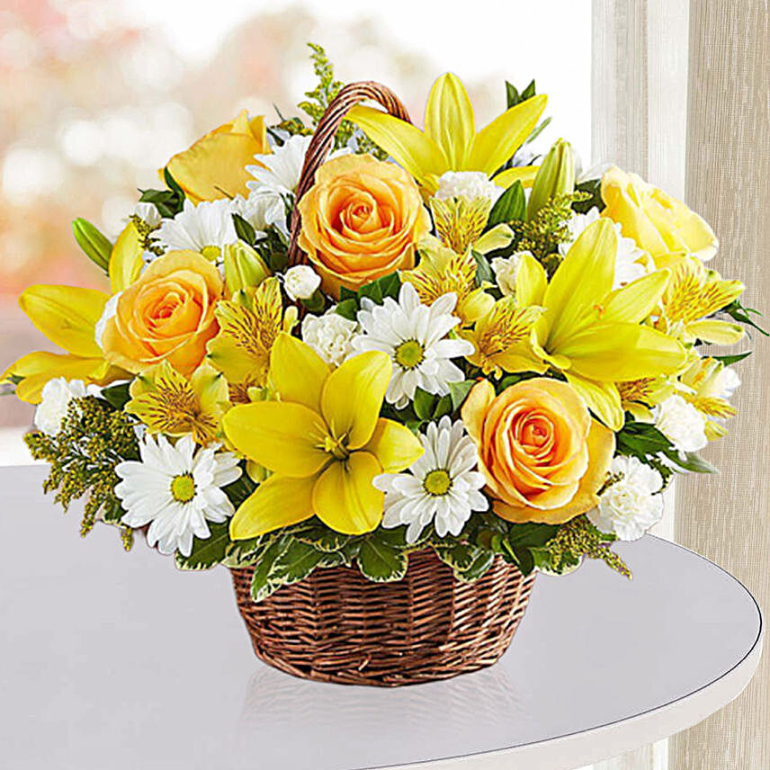 Sunshine Flower Basket:get-well-soon