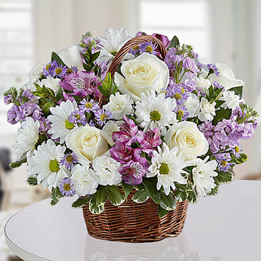 Basket Of Royal Flowers