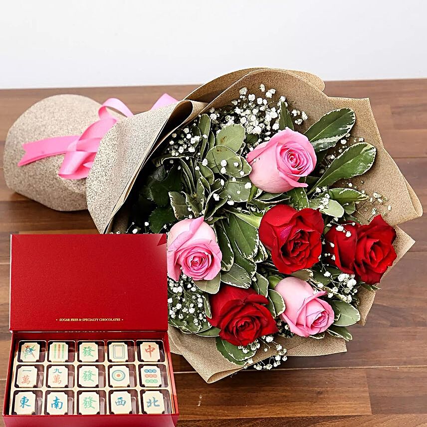 Graceful Roses And Mahjong Chocolate Bar